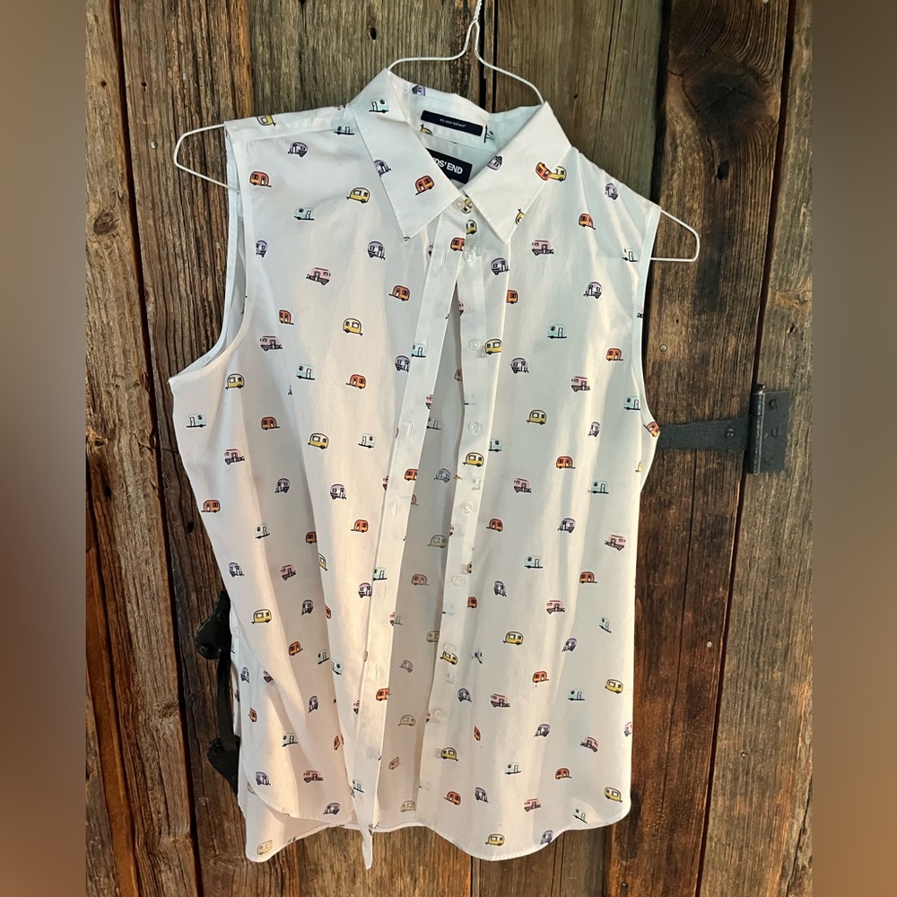 Adorable Lands’ End Sleeveless Women’s Top with camping print